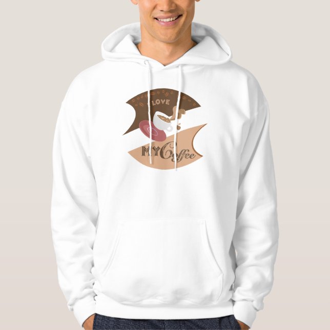 I Kärlek My Coffee Retro Java Sweatshirt Med Luva (Framsida)