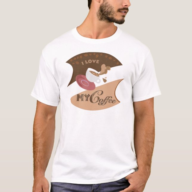 I Kärlek My Coffee Retro Java Tee (Framsida)