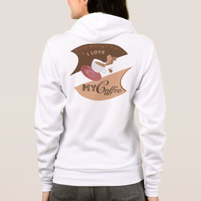 I Kärlek My Coffee Retro Java Tröja (Baksida)