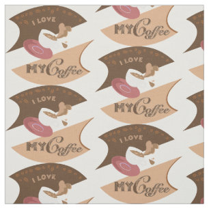 I Kärlek My Coffee Retro Java Tyg