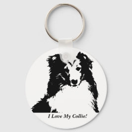 I Kärlek My Collie Anpassningsbar Nyckelring