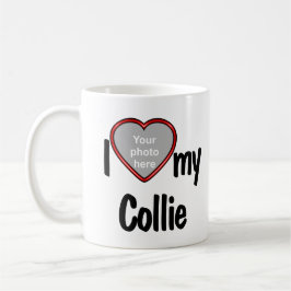 I Kärlek My Collie Cute Red Heart Hund Photo Kaffemugg