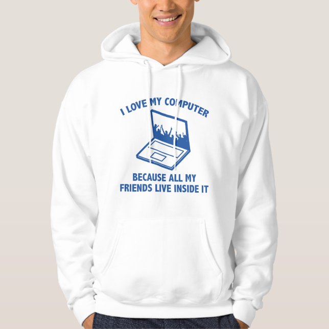 I Kärlek My Computer Hoodie (Framsida)