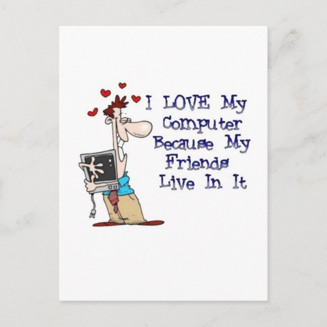 I Kärlek My Computer Vykort (Framsida)