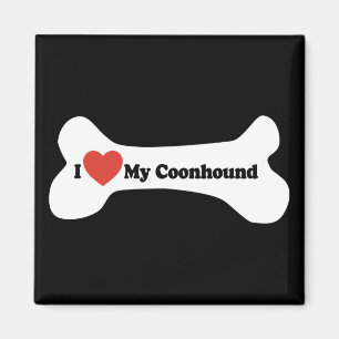 I Kärlek My Coonhound - Hund Bone Magnet