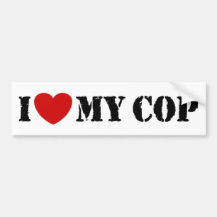 I Kärlek My Cop Bildekal