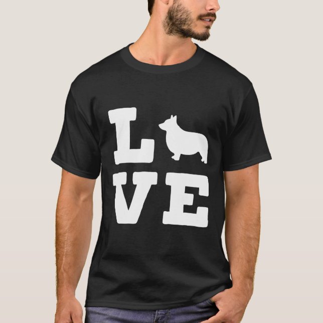 I Kärlek My Corgi Animal Hund T Shirt (Framsida)