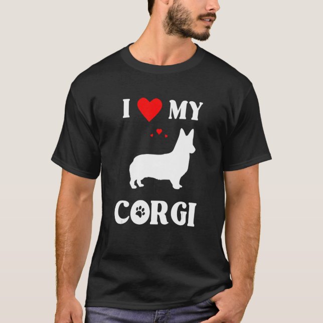 I Kärlek My Corgi Cute Hund design T Shirt (Framsida)