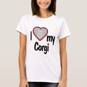 I Kärlek My Corgi - Cute Red Heart Hund Photo T Shirt