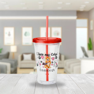 I Kärlek My Corgi Hund Tass avtryck Take Away Mugg
