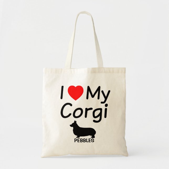 I Kärlek My Corgi Hund Tygkasse (Framsidan)