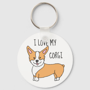 I Kärlek My Corgi Nyckelring