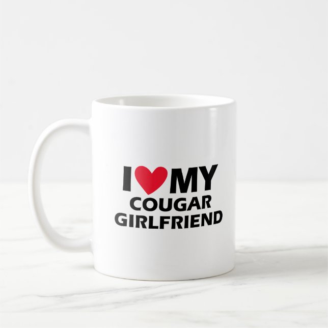 I Kärlek My Cougar Girlkompis Kaffemugg (Vänster)