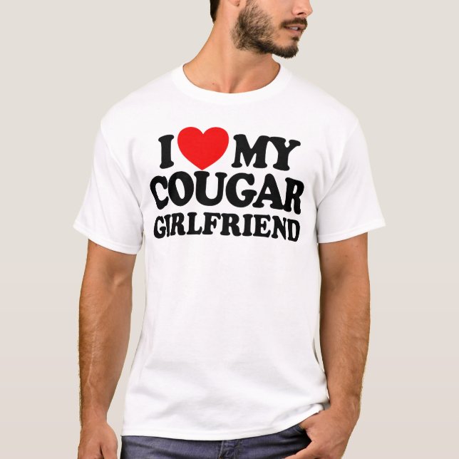 I Kärlek My Cougar Girlkompis T Shirt (Framsida)