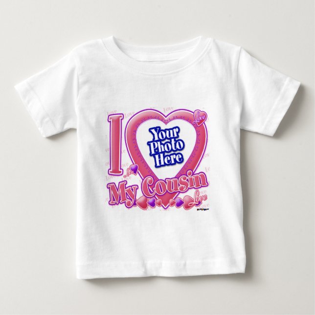 I Kärlek My Cousin rosa/lila - foto Tee Shirt (Framsida)