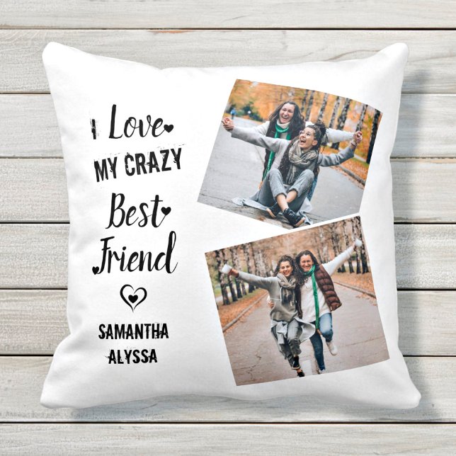 I Kärlek My Crazy Best Friend Vänskap Kudde (Skapare uppladdad)