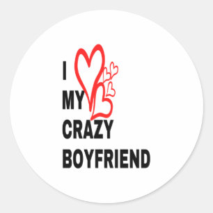 I KÄRLEK MY CRAZY BOYFRIEND RUNT KLISTERMÄRKE