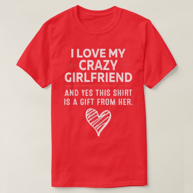 I Kärlek My Crazy Girlkompis Boykompis Valentiness T Shirt (Design framsida)