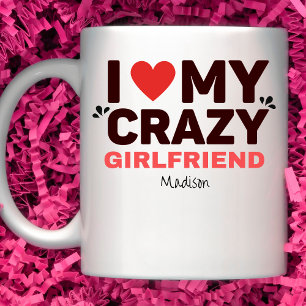 I Kärlek My Crazy Girlkompis Kaffemugg