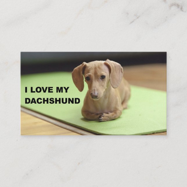 I Kärlek My Cream Dachshund med bild Visitkort (Framsida)