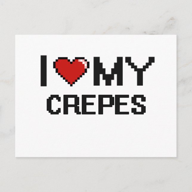 I Kärlek My Crepes Digital design Vykort (Framsida)