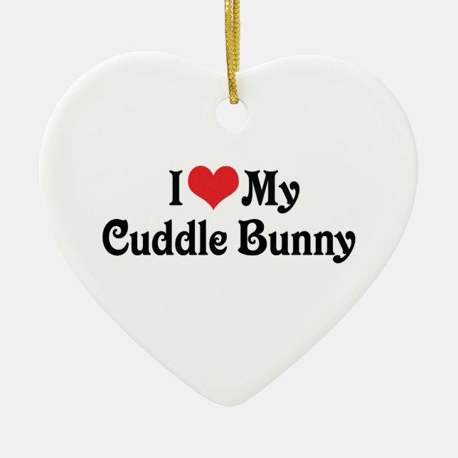 I Kärlek My Cuddle Bunny Julgransprydnad Keramik (Framsidan)