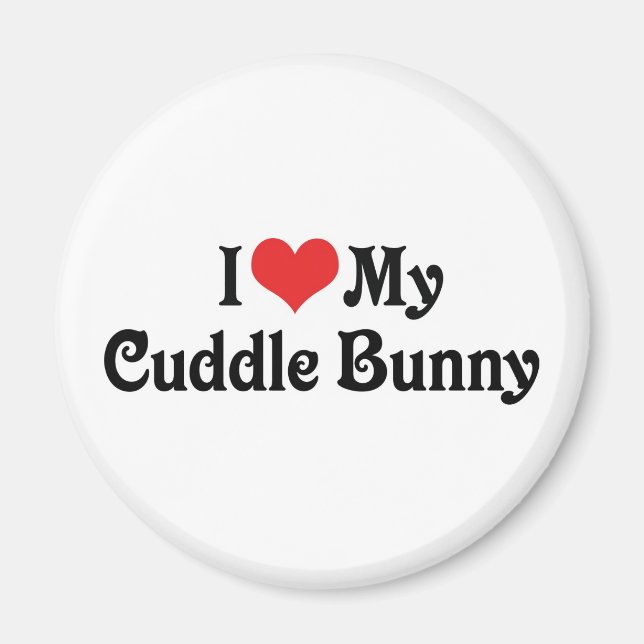 I Kärlek My Cuddle Bunny Magnet (Framsidan)