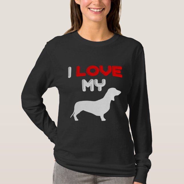 I Kärlek My Dachshund 166 T Shirt (Framsida)