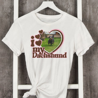 I Kärlek My Dachshund Anpassningsbar Rosa Heart Ph T Shirt