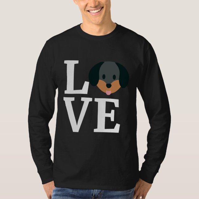 I Kärlek My Dachshund Dachshund Manar T Shirt (Framsida)