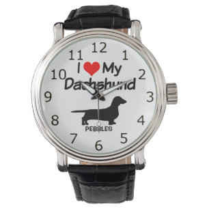 I Kärlek My Dachshund Hund Silhouette Armbandsur