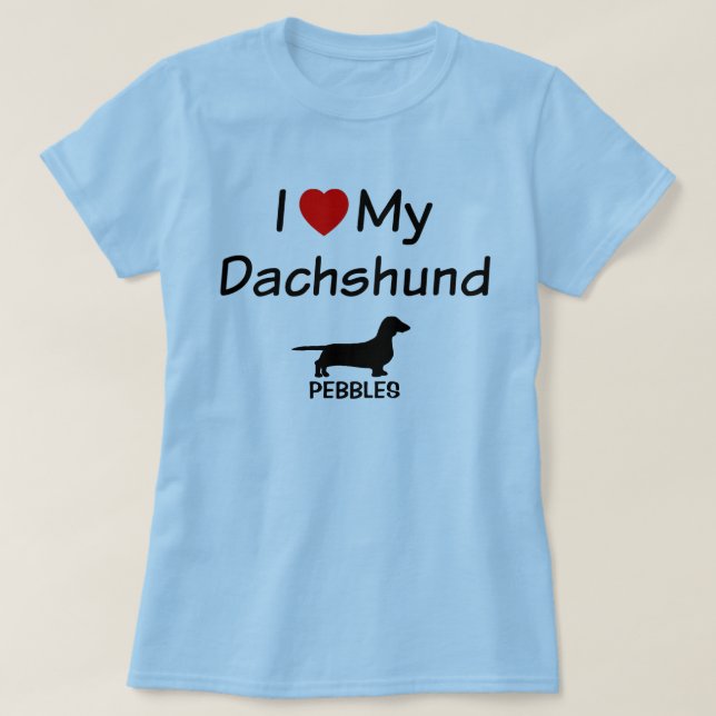 I Kärlek My Dachshund Hund T-shirt (Design framsida)