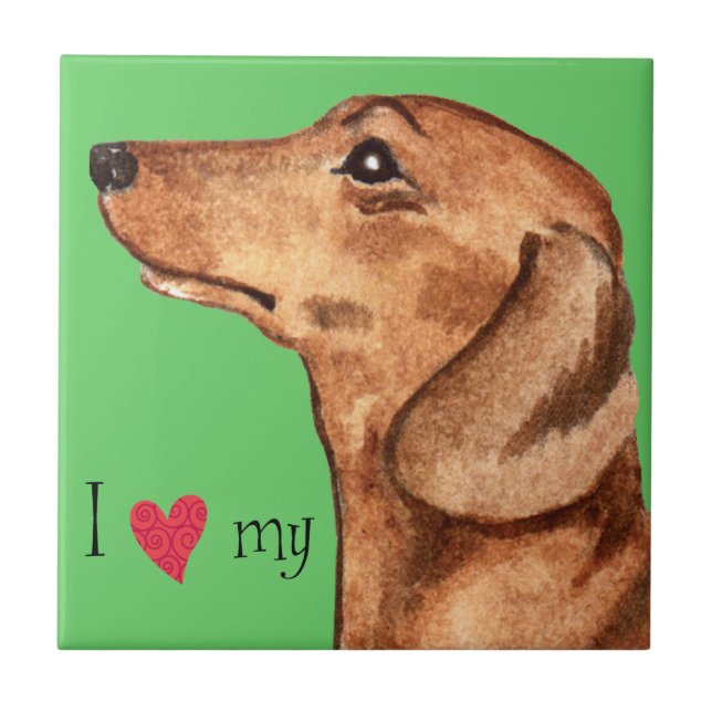 I Kärlek my Dachshund Kakelplatta (Framsidan)