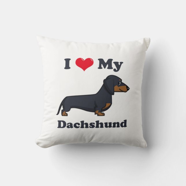 I Kärlek My Dachshund Kudde (Framsida)