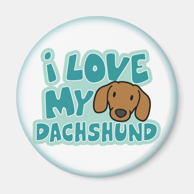 I Kärlek My Dachshund Magnet (Framsidan)