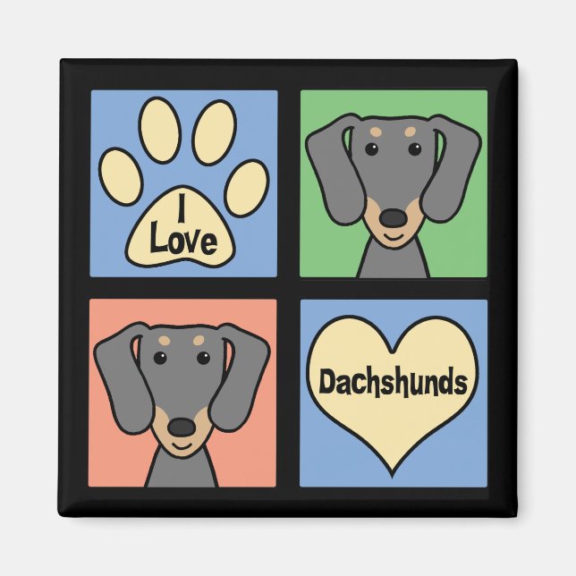 I Kärlek My Dachshund Magnet (Framsidan)