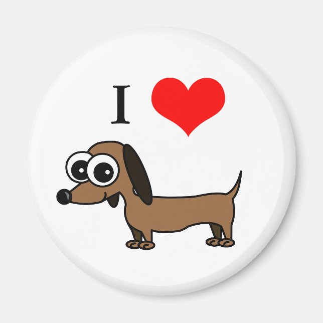 I Kärlek My Dachshund Magnet (Framsidan)