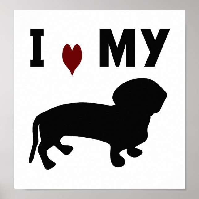 I Kärlek My Dachshund Poster (Framsidan)