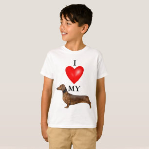 I Kärlek My Dachshund Red Heart Barn T Shirt