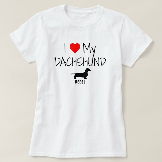 I Kärlek My Dachshund T Shirt (Design framsida)