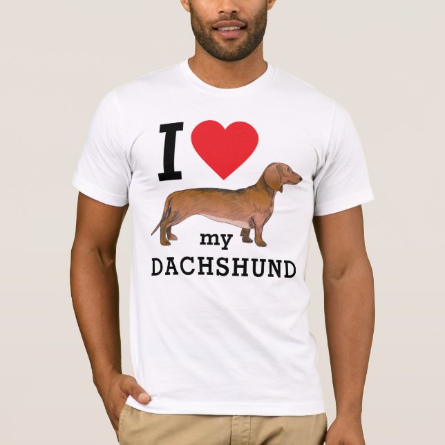 I Kärlek My Dachshund T Shirt (Framsida)