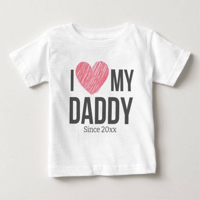 I KÄRLEK MY DADDY BARNKLÄDERS ANPASSNINGSBAR TEXT T SHIRT (Framsida)