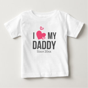 I KÄRLEK MY DADDY BARNKLÄDERS ANPASSNINGSBAR TEXT T SHIRT