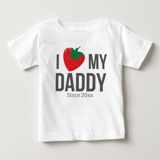 I KÄRLEK MY DADDY BARNKLÄDERS ANPASSNINGSBAR TEXT T SHIRT (Framsida)