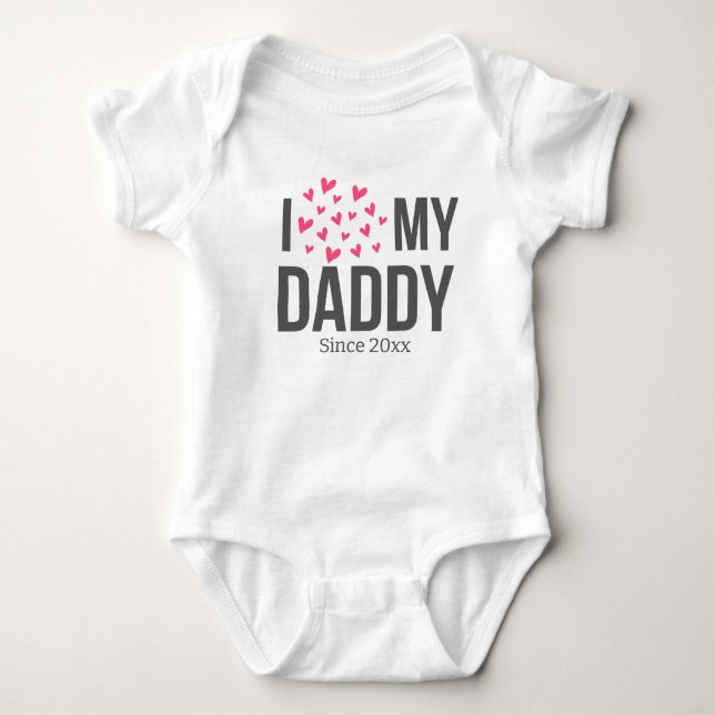 I KÄRLEK MY DADDY BARNKLÄDERS ANPASSNINGSBAR TEXT T SHIRT (Framsida)