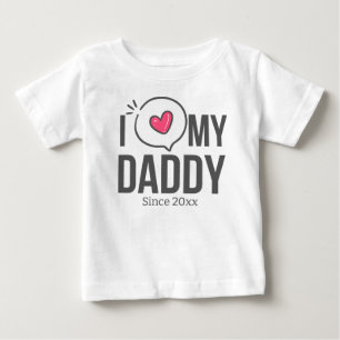I KÄRLEK MY DADDY BARNKLÄDERS ANPASSNINGSBAR TEXT T SHIRT