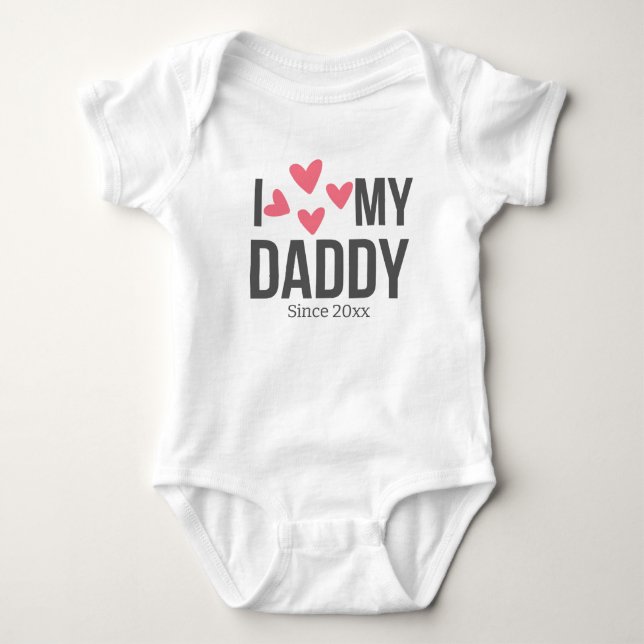 I KÄRLEK MY DADDY BARNKLÄDERS ANPASSNINGSBAR TEXT T SHIRT (Framsida)