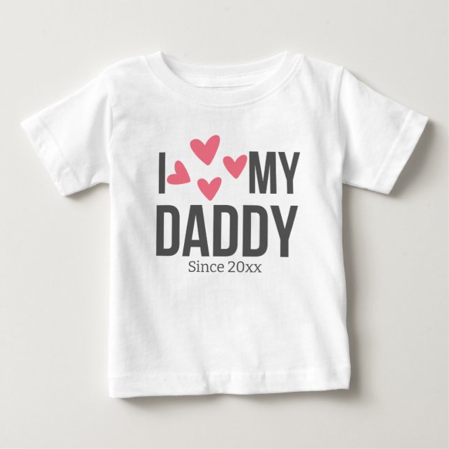 I KÄRLEK MY DADDY BARNKLÄDERS ANPASSNINGSBAR TEXT T SHIRT (Framsida)