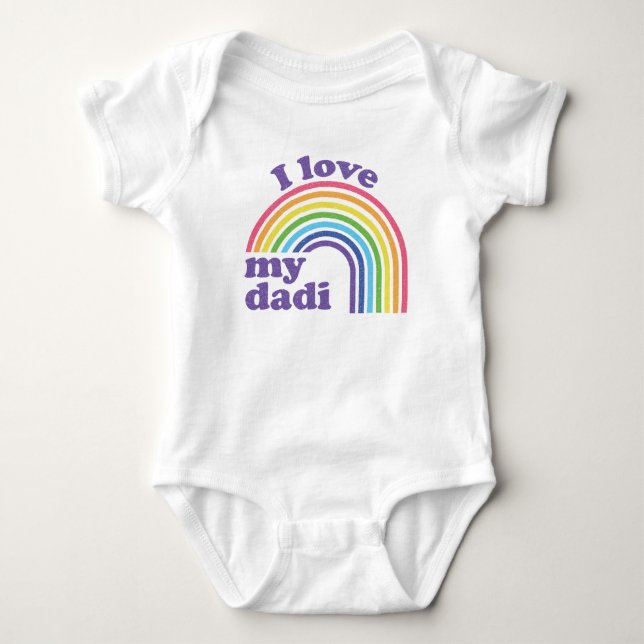 I Kärlek My Dadi - Cute Rainbow T Shirt (Framsida)