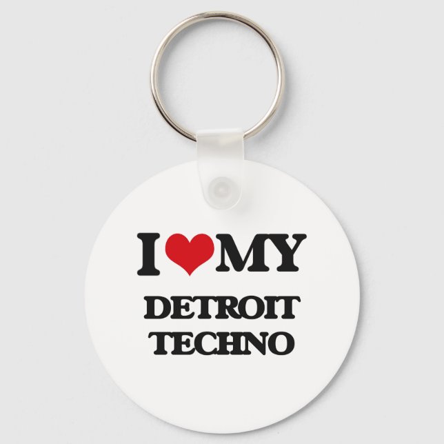 I Kärlek My DETROIT TECHNO Nyckelring (Framsida)